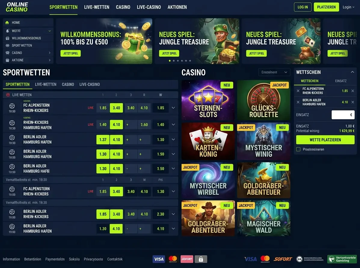 Spieleauswahl bei Rich Royal